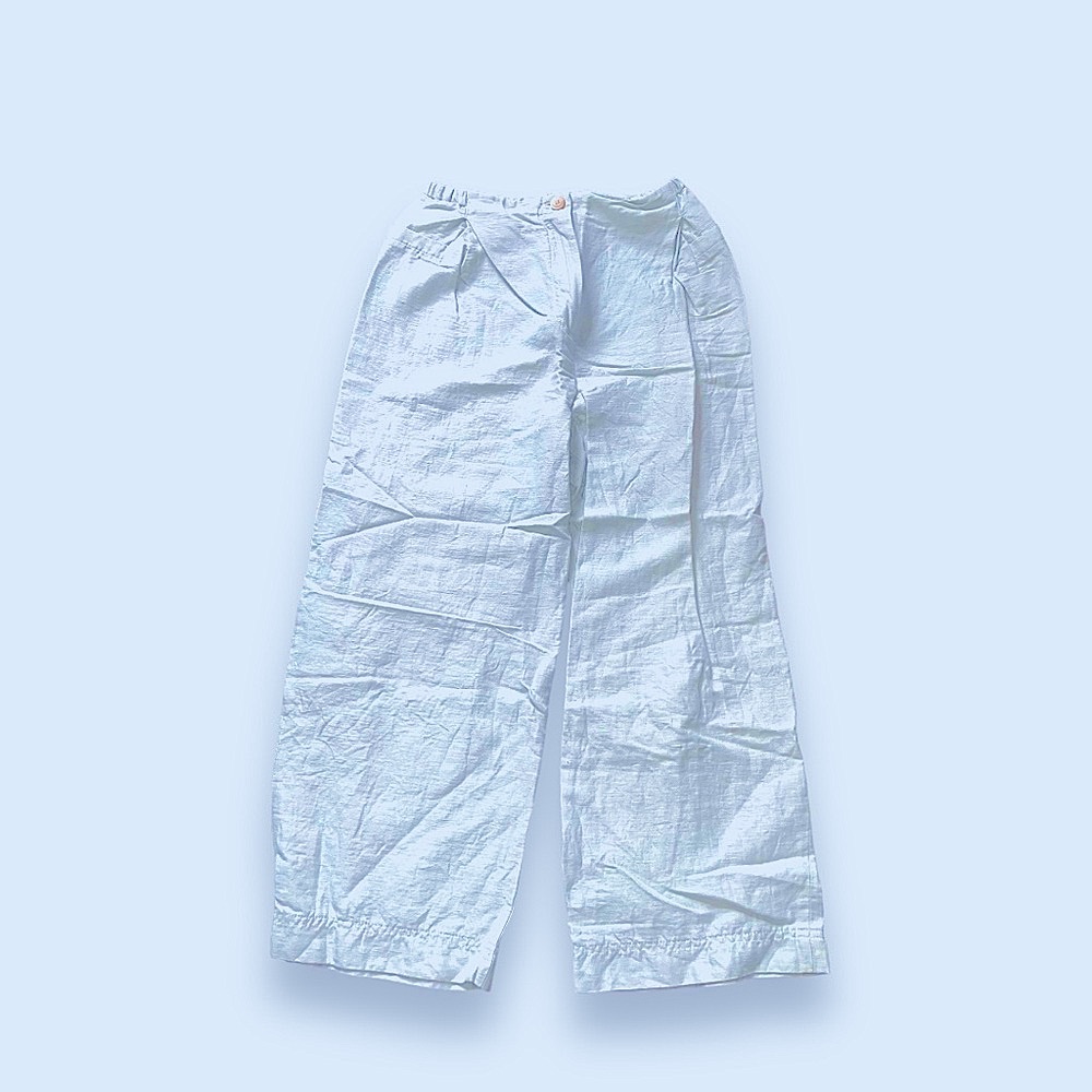 Bimba y Lola linen cotton mint green capri pants size 36